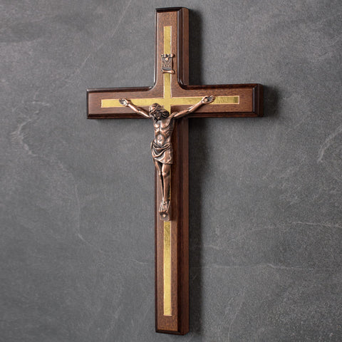 Asterom wall cross features keyhole slot for easy hanging.