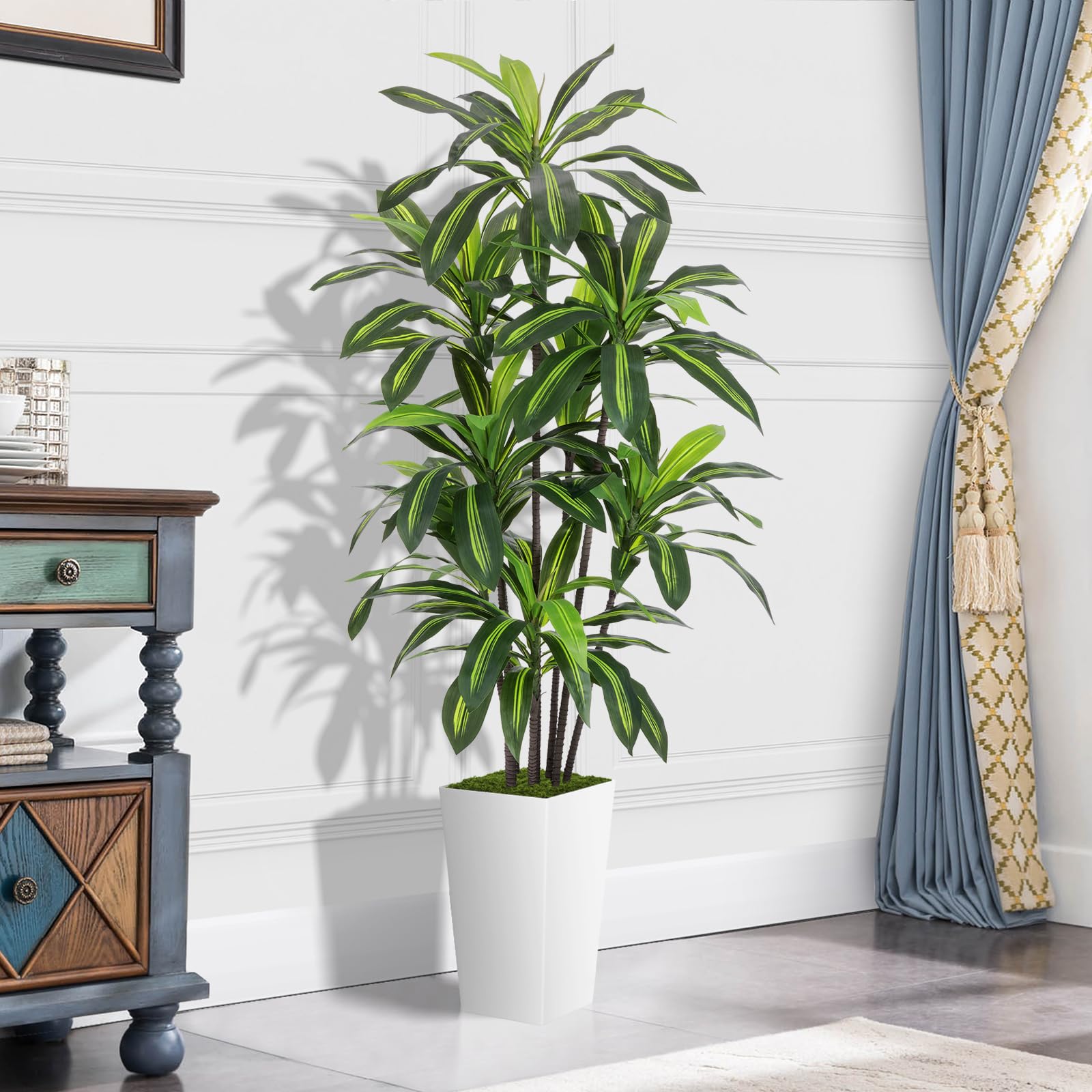 ASTIDY fake tall floor plant in pot enhances space with maintenance-free greenery