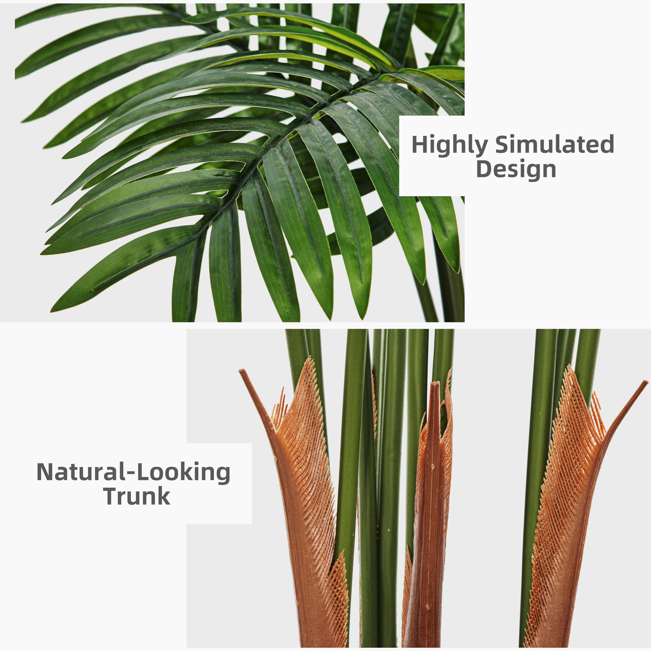 ASTIDY lifelike palm tree on display brings tropical mood without upkeep.