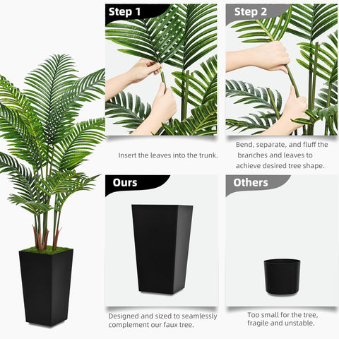 ASTIDY white planter palm decor suits living rooms and offices.