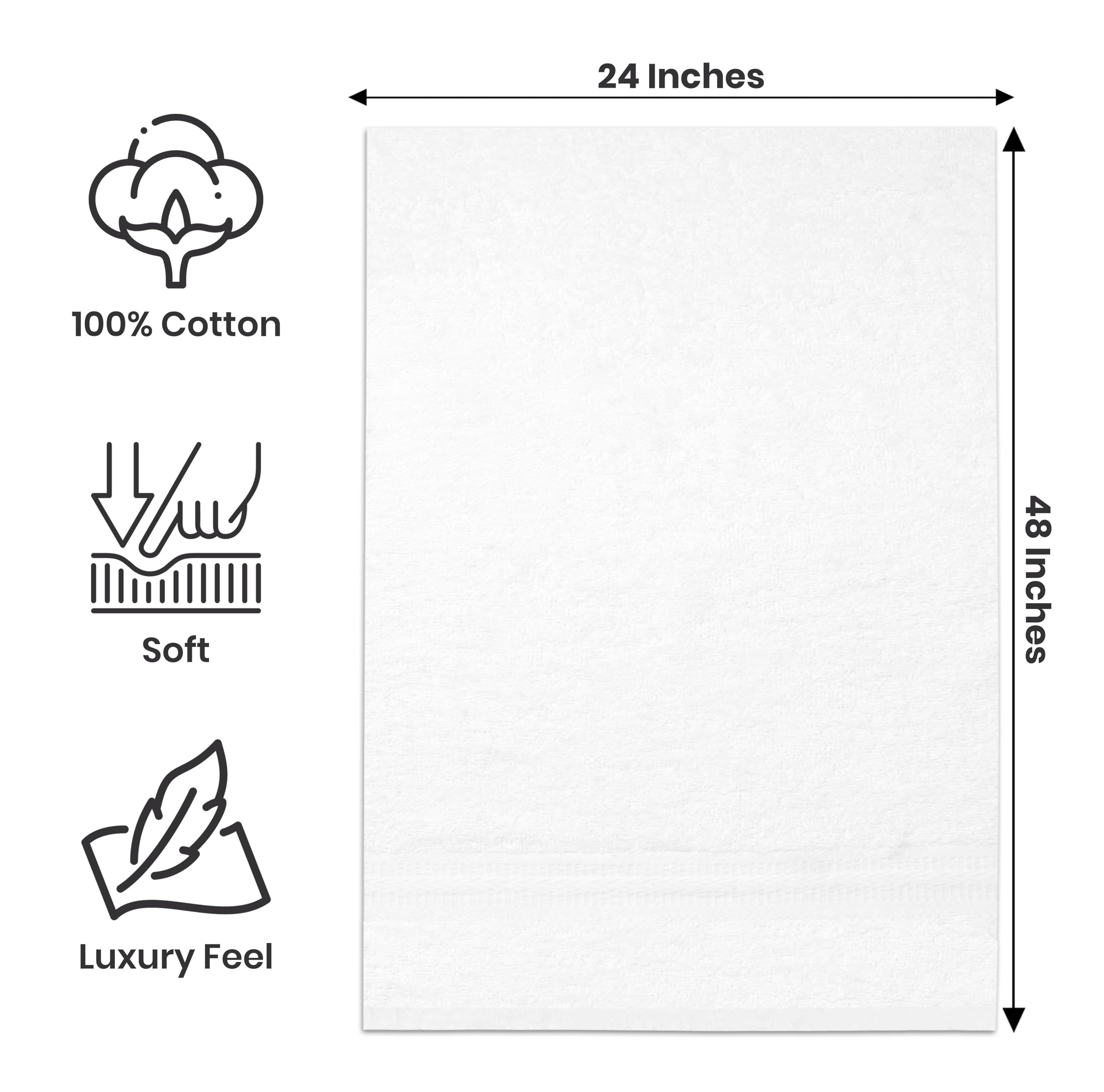 ASTILTEX towel 24x48 spread demonstrates generous size for versatile use