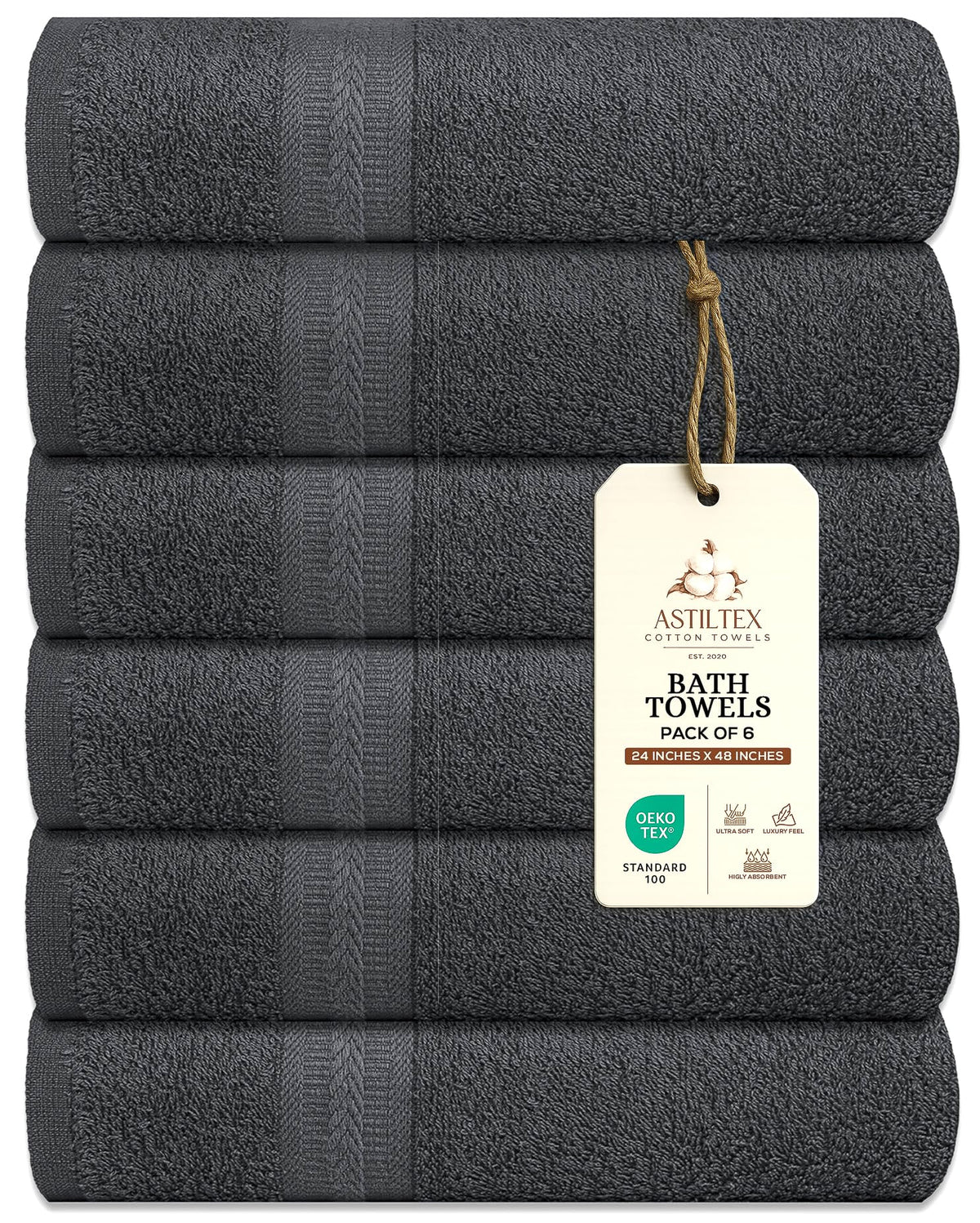 ASTILTEX bath towel closeup reveals plush cotton for daily comfort