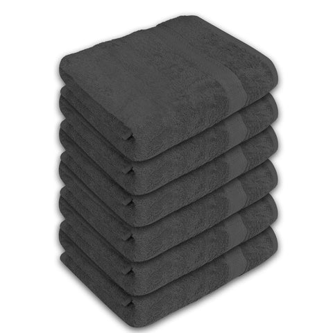 ASTILTEX charcoal-grey towel demonstrating durable 100% cotton fabric.