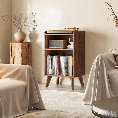 Astimey walnut record player stand assembly process and feet