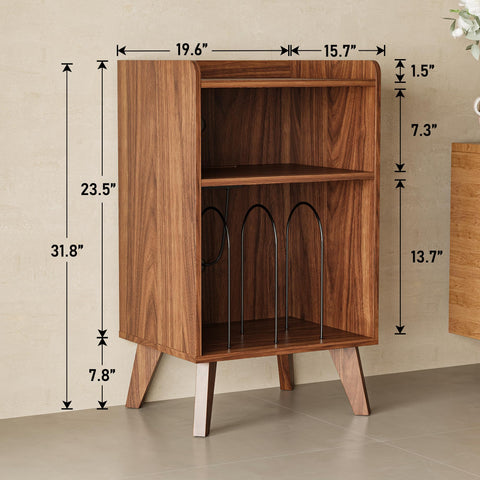 Astimey walnut stand with charging station and USB ports for devices