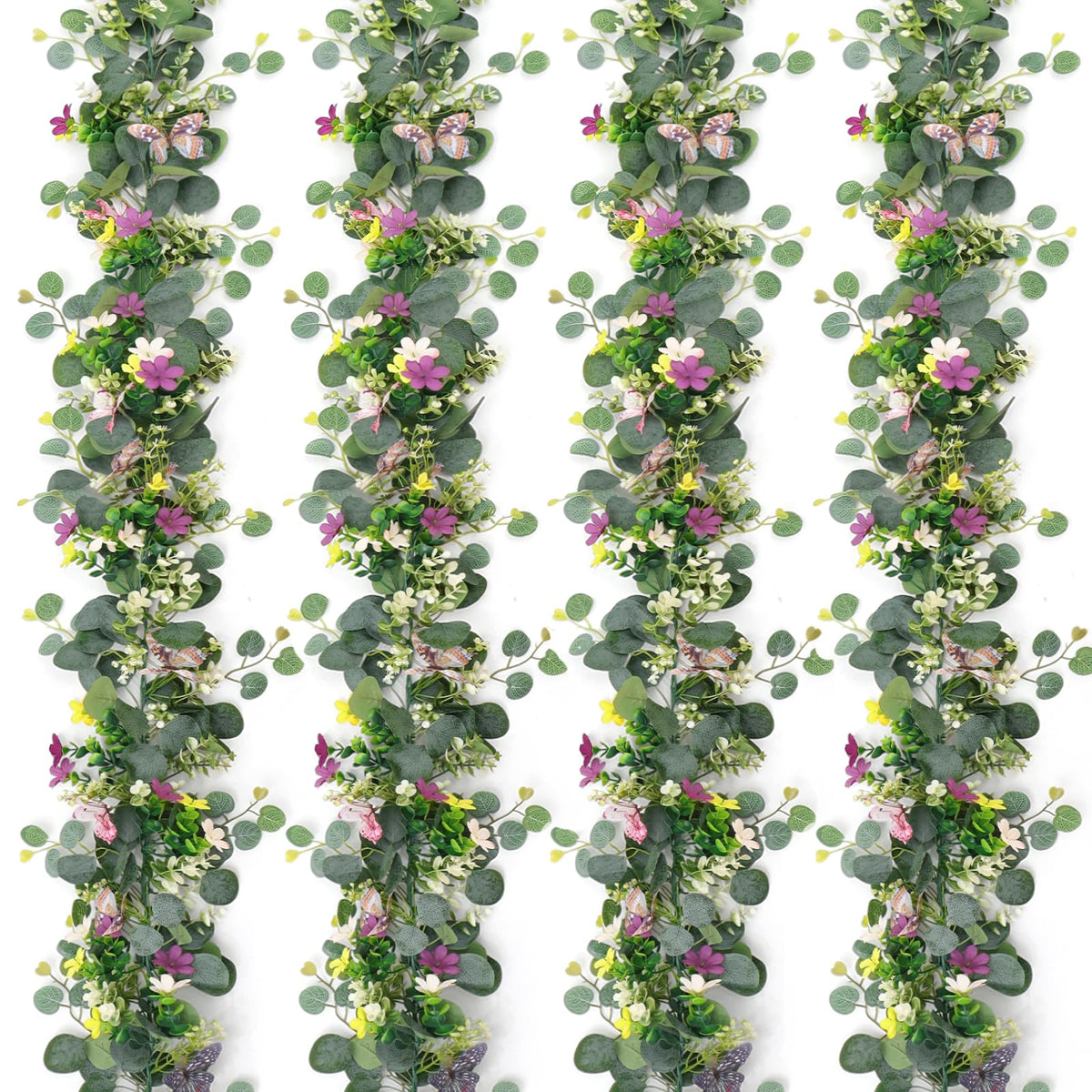 ASTNIC daisy garland with butterflies decorates wedding tables with vibrant color.