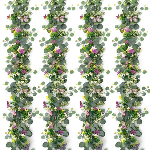 ASTNIC daisy garland with butterflies decorates wedding tables with vibrant color.