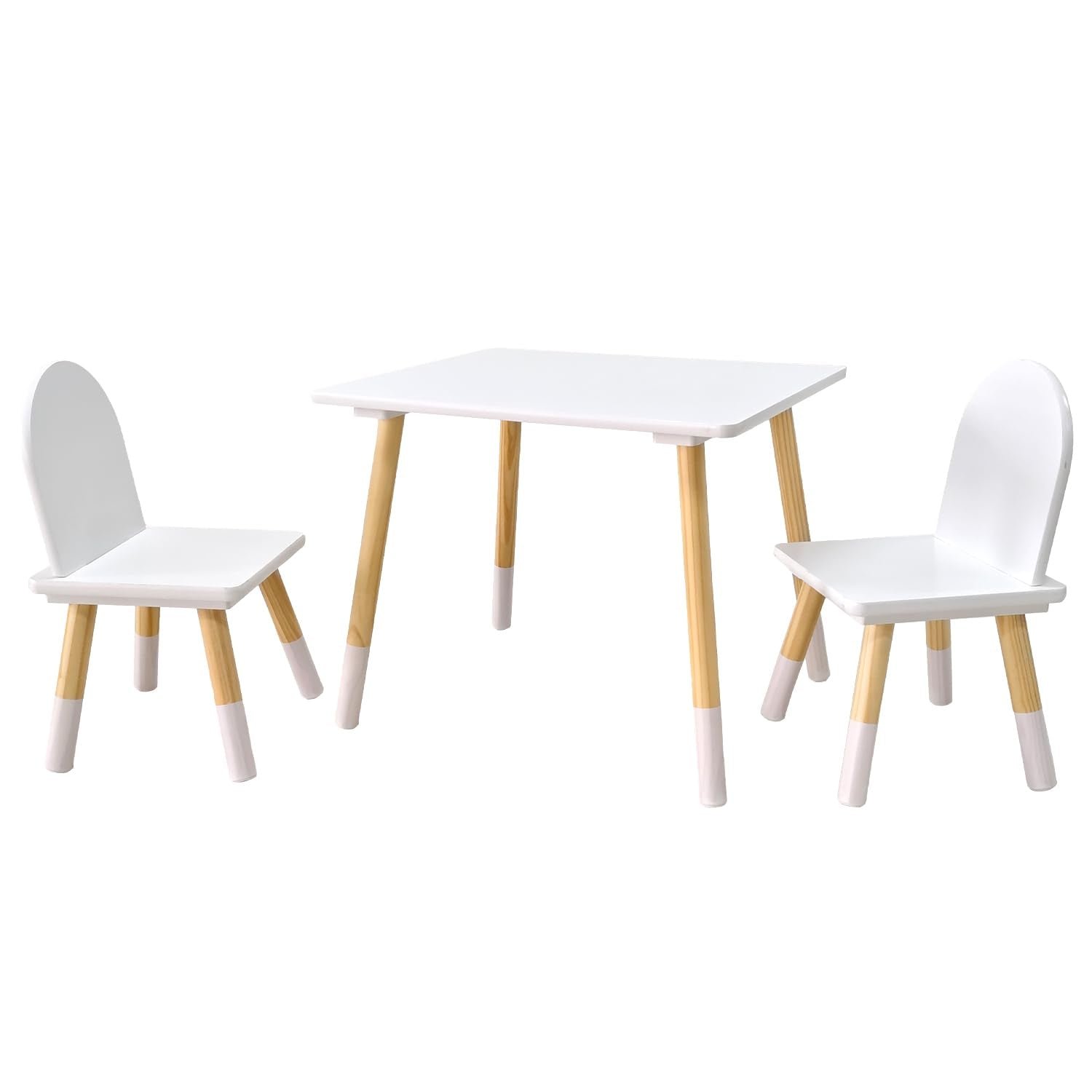 Asweets Kids Table and Chairs Snow White set ready for meals and play.