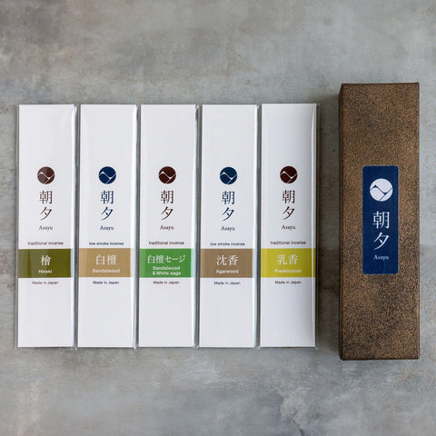 Asayu Japan cypress incense stick with fresh uplifting notes.