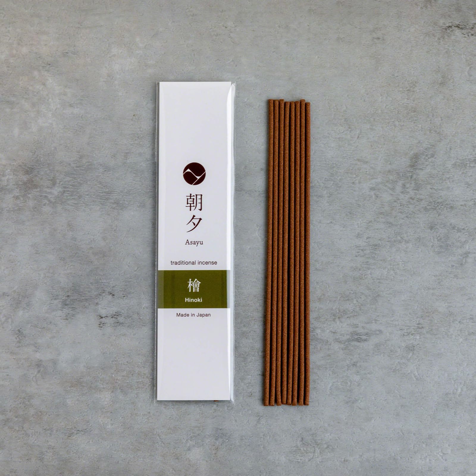 Asayu Japan sage incense stick highlighting herbaceous relaxing aroma.