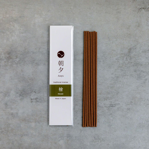 Asayu Japan sage incense stick highlighting herbaceous relaxing aroma.