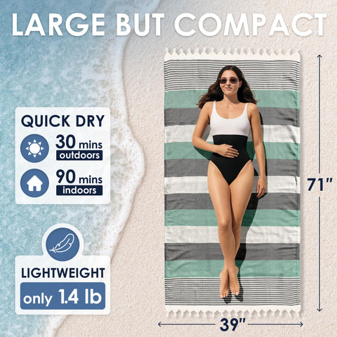 ATANI midweight soft towel for comfortable lounging without bulk.