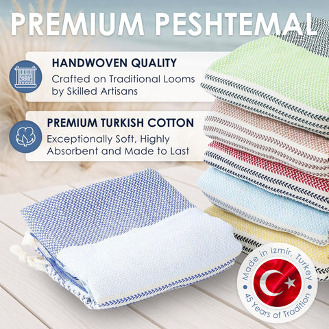 ATANI Turkish Beach Towel pure Aegean cotton breathable fabric.