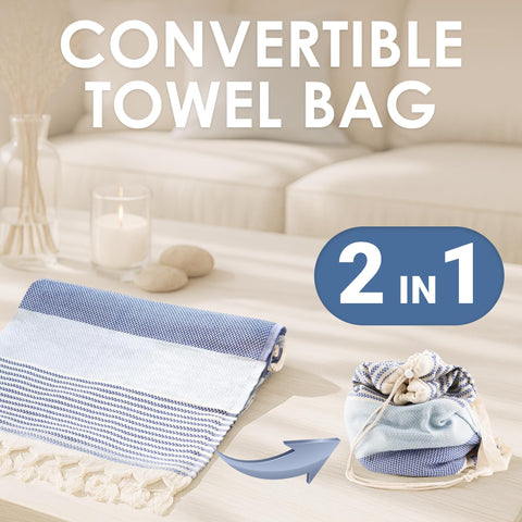 ATANI Turkish Beach Towel quick-dry fabric keeps you comfortable.