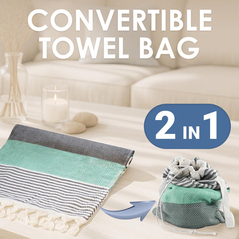 ATANI quick-dry flat-weave dries fast after swimming.