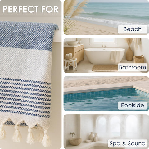 ATANI Turkish Beach Towel folds compact for travel and storage.