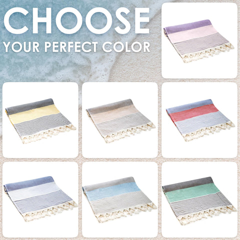 ATANI Turkish Beach Towel includes a secure zip pocket for valuables on the go.