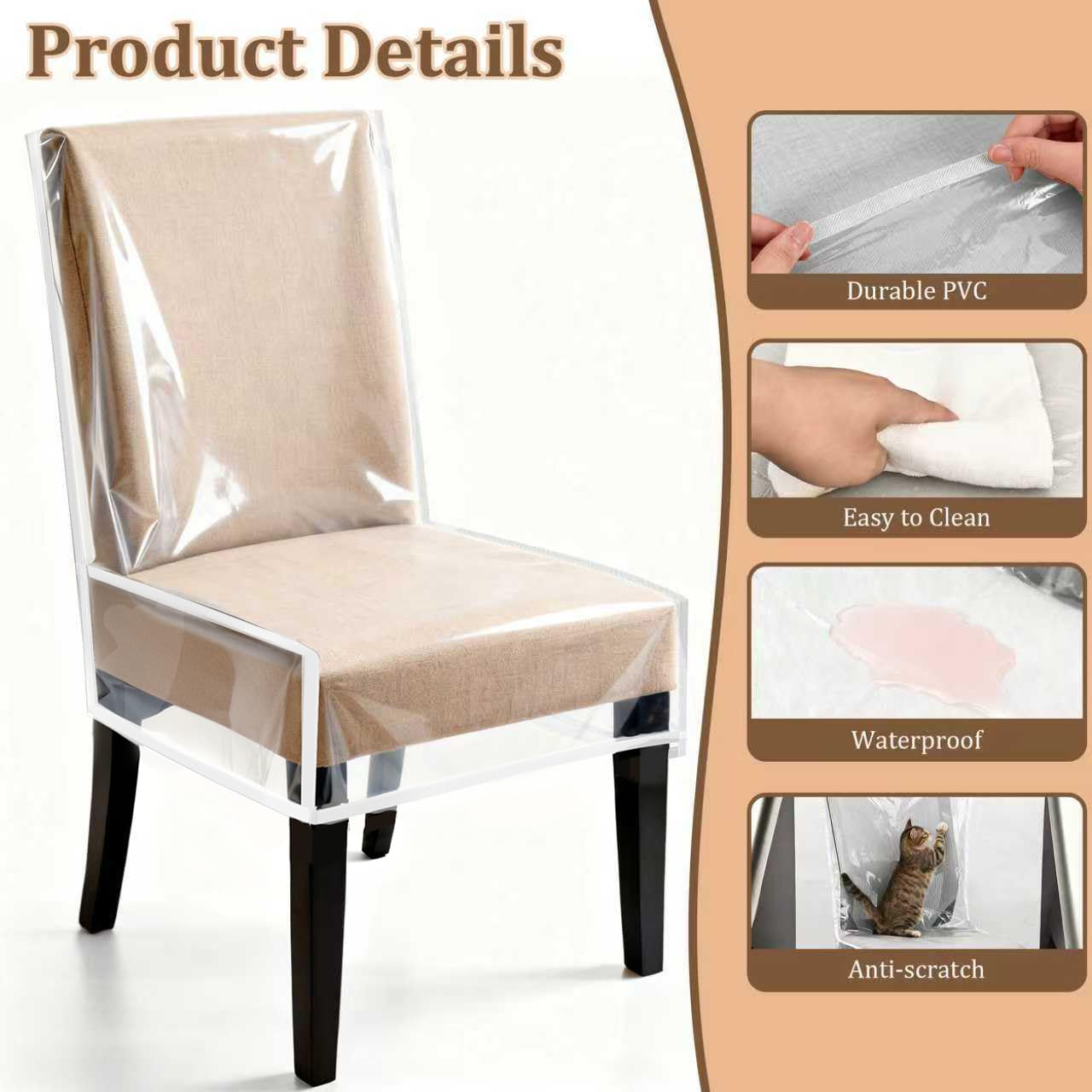 ATDRU durable PE plastic chair cover is reusable and long-lasting