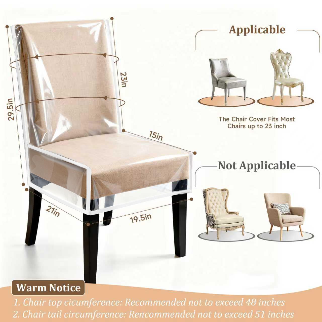 ATDRU plastic seat protector fits 16 to 23 inch backs securely