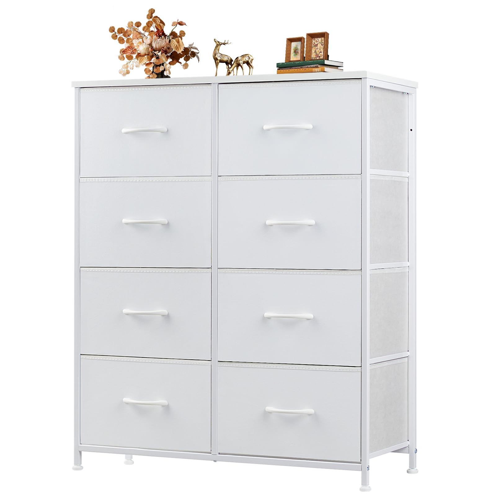 Atilioo 8-drawer dresser with wooden top showing ample storage capacity