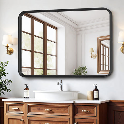 Atilioo mirror close-up shows tempered glass for durability