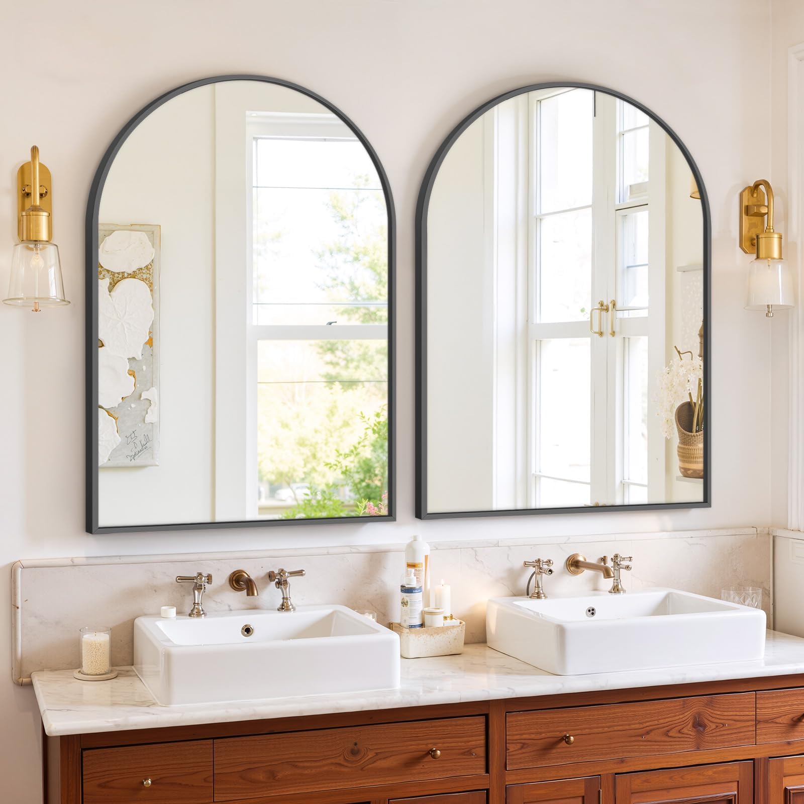 Atilioo brushed-texture frame adds contemporary flair and easy-clean surfaces.