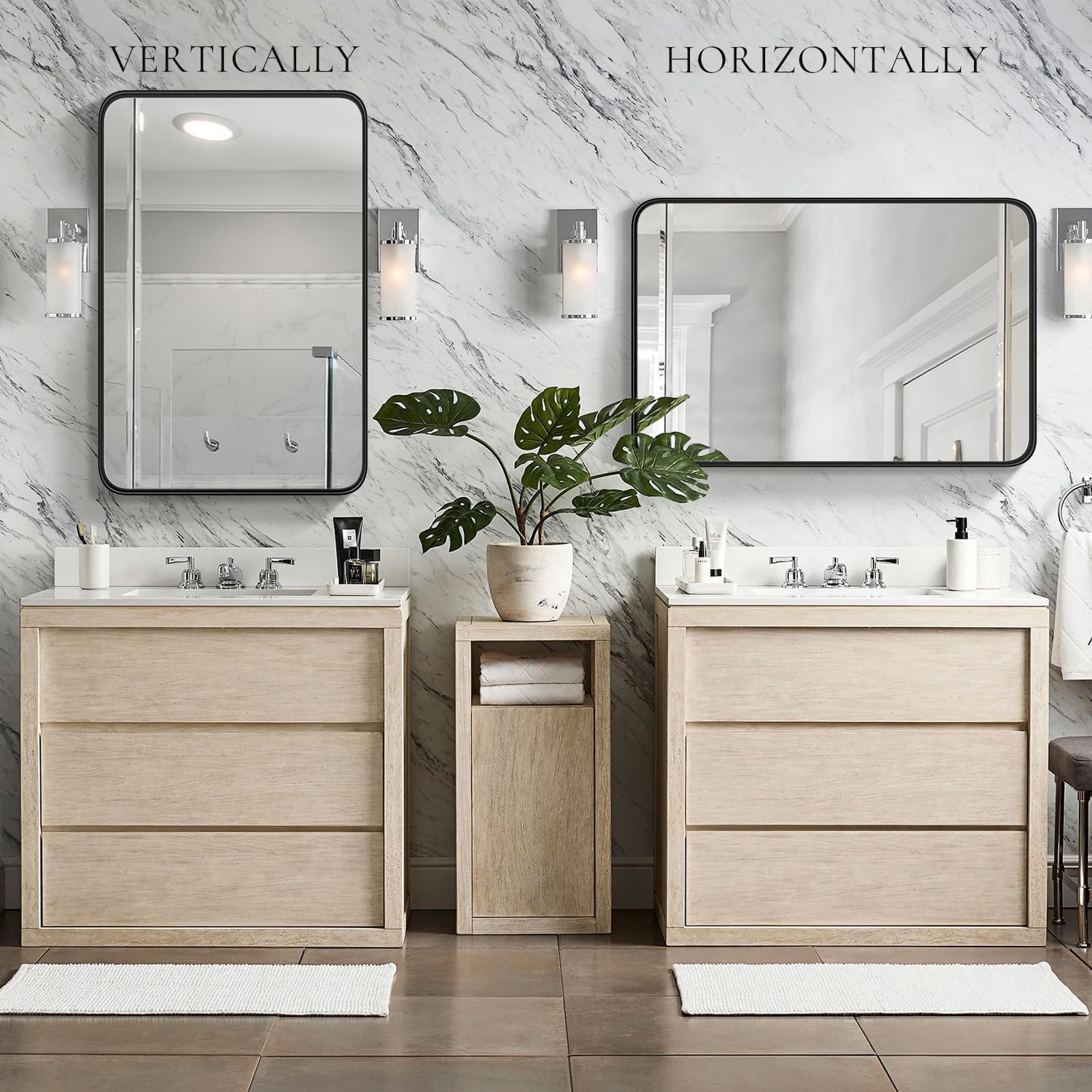 Atilioo mirror vertical hanging option supports versatile room layouts
