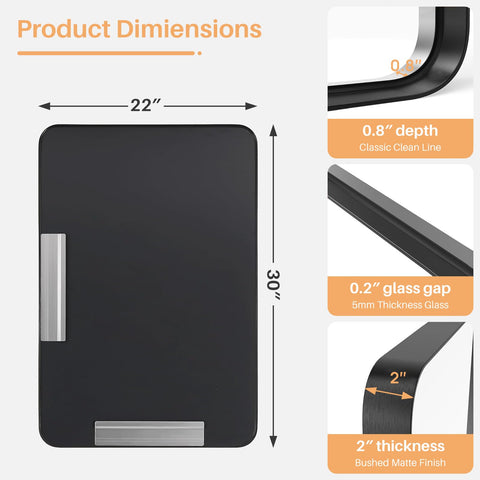 Atilioo mirror mountable horizontally or vertically for flexible layouts