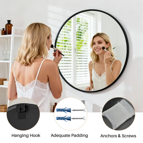 Atilioo round mirror ships protected with protective packaging for safe delivery.