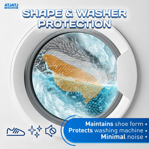 ATJATJ 2-pack shoe washing bag zipper closeup shows secure lock