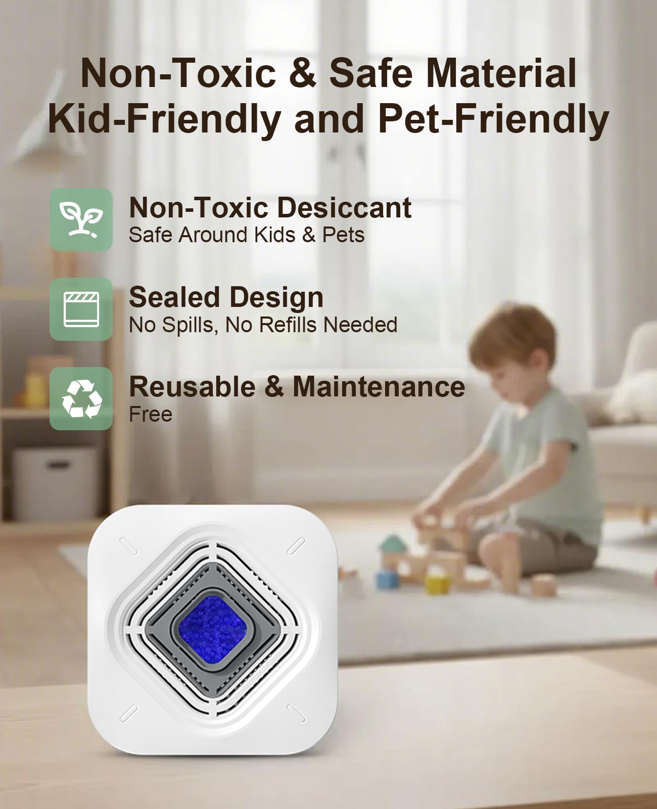 ATKMAYI dehumidifier silica gel desiccant safely absorbs moisture