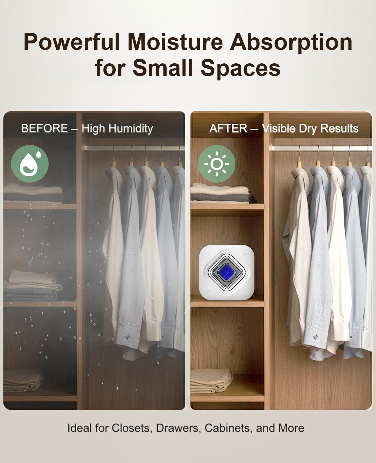 ATKMAYI dehumidifier ideal for closets, gun safes, and small cases