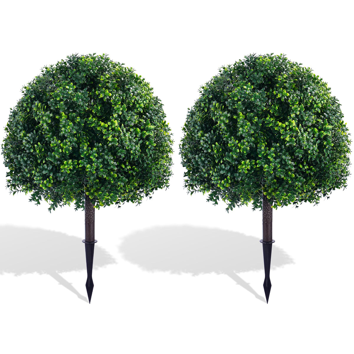 ATLIKE 24-inch boxwood topiary on a porch adds evergreen curb appeal.
