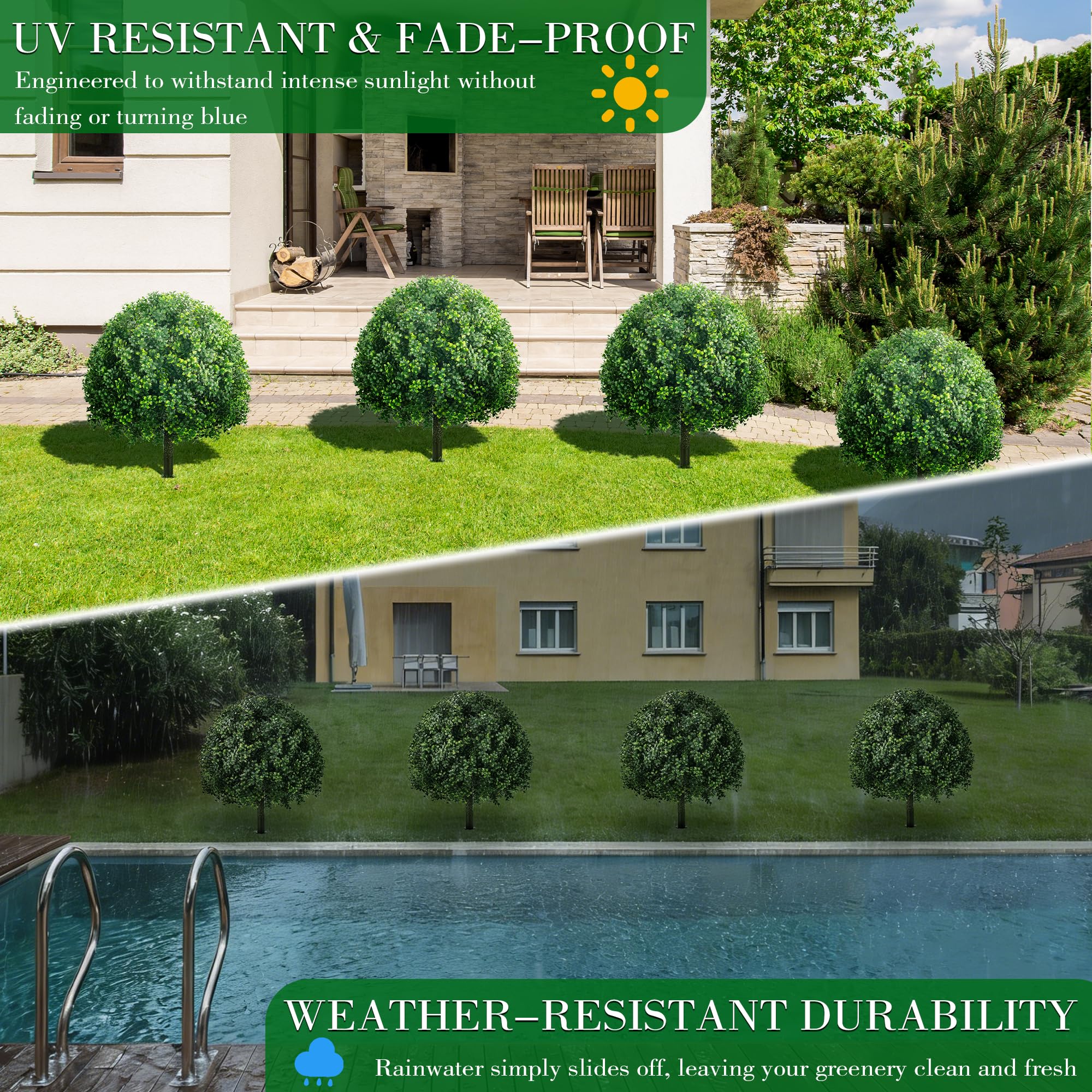 ATLIKE durable outdoor-ready design withstands sun and weather for long-lasting décor.