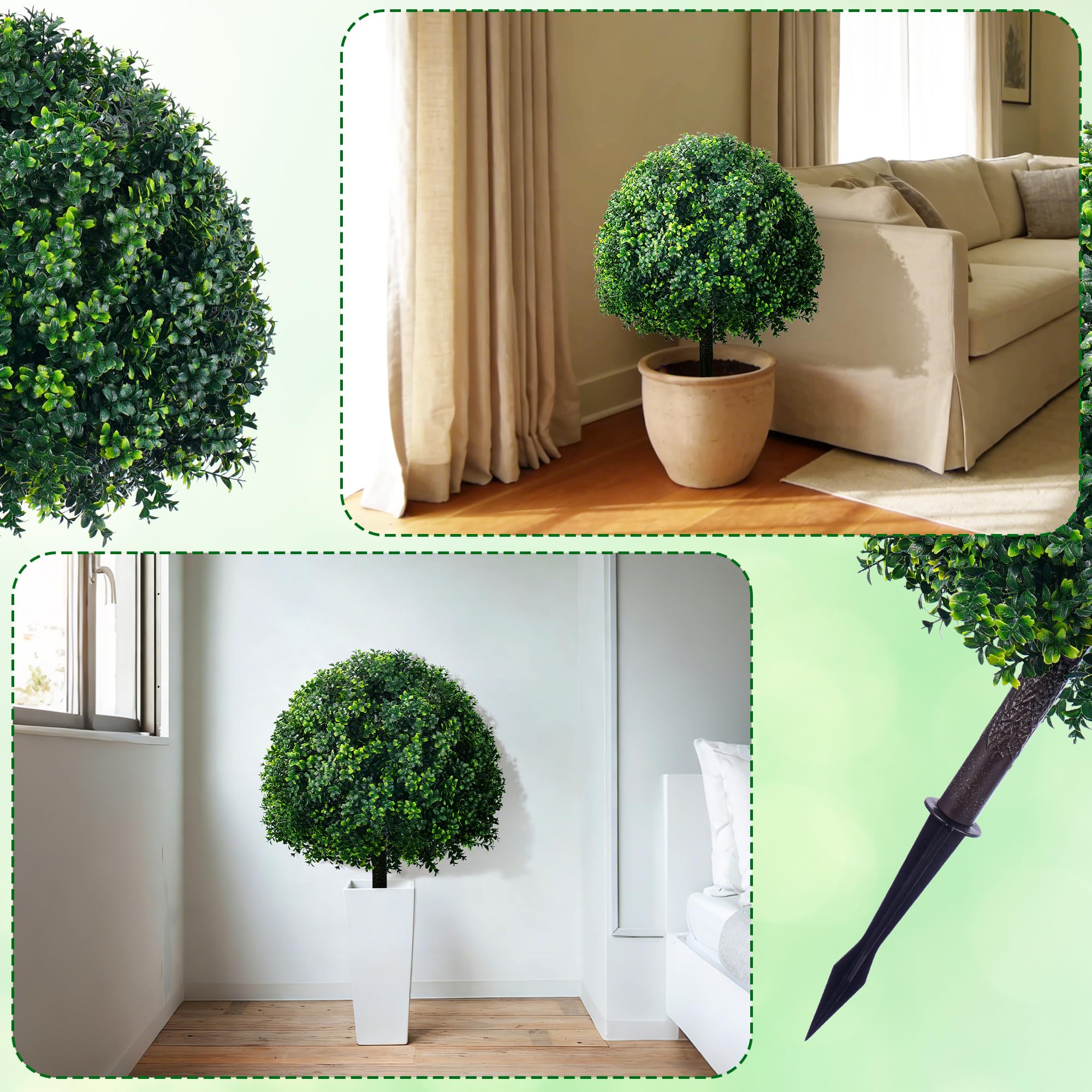 ATLIKE topiary by an entryway boosts seasonal decor with minimal upkeep.