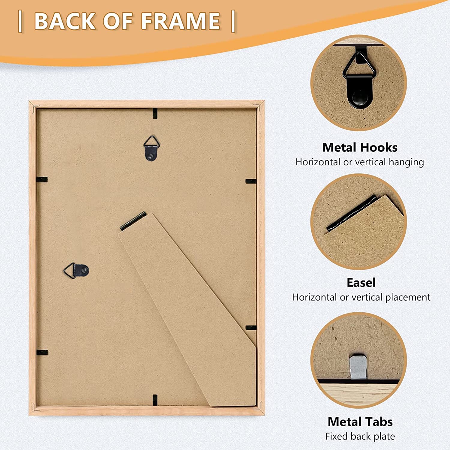 ATOBART 8x10 oak frame shows natural oak grain and finish