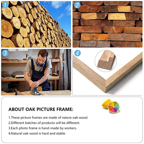 ATOBART 8x10 oak frame vertical and horizontal hanging capability