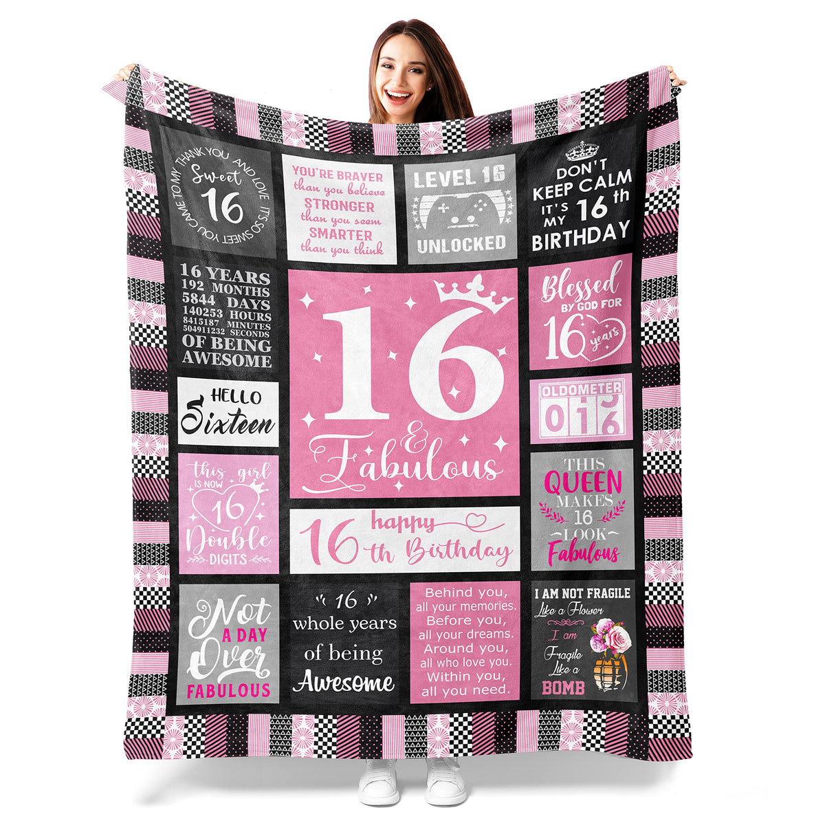 Atokker Sweet 16 blanket folded for gifting with cozy warmth.