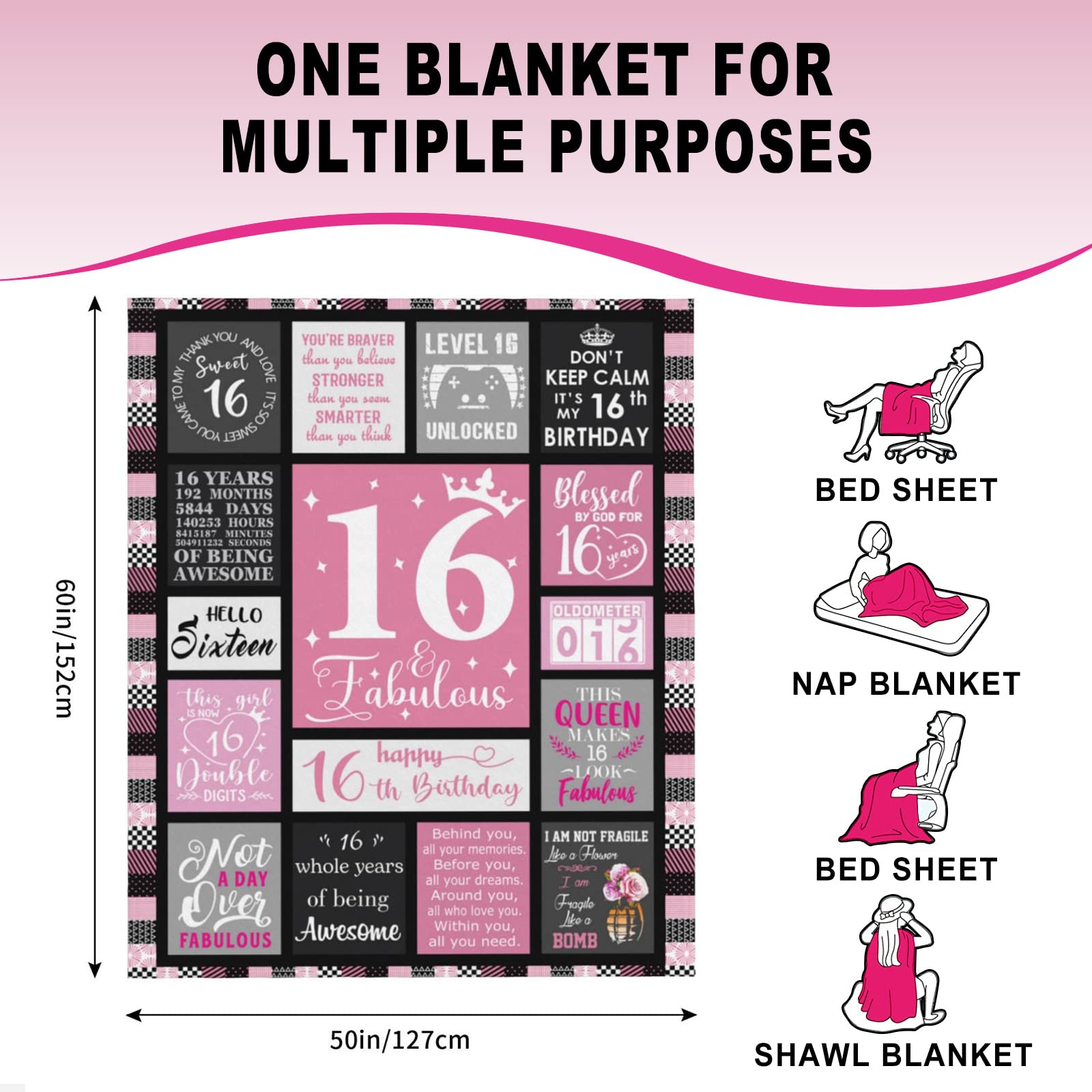 Atokker Sweet 16 blanket on chair enhances teen decor.