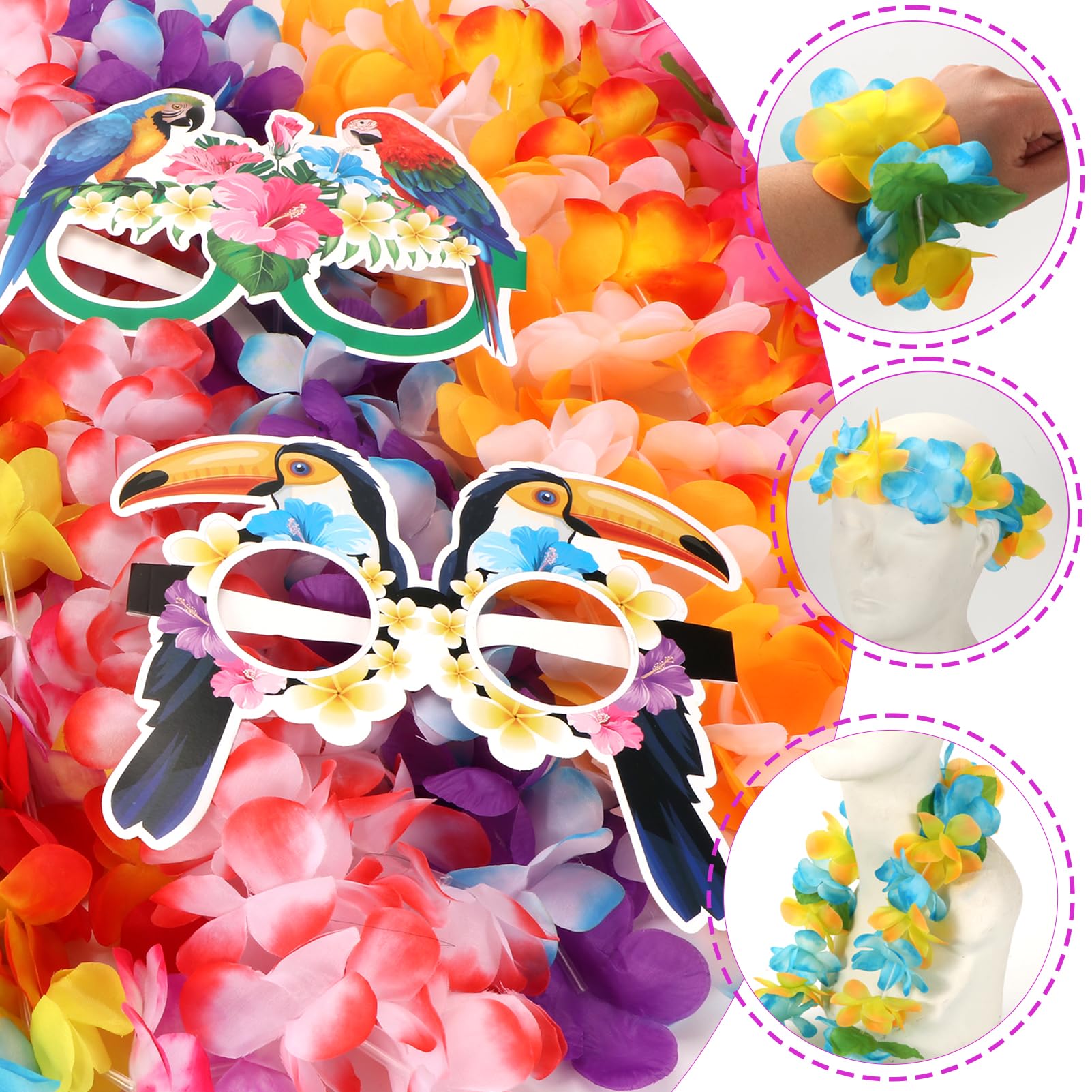 Atonofun Hawaiian flower headbands create playful tropical looks