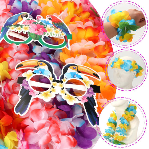 Atonofun Hawaiian flower headbands create playful tropical looks