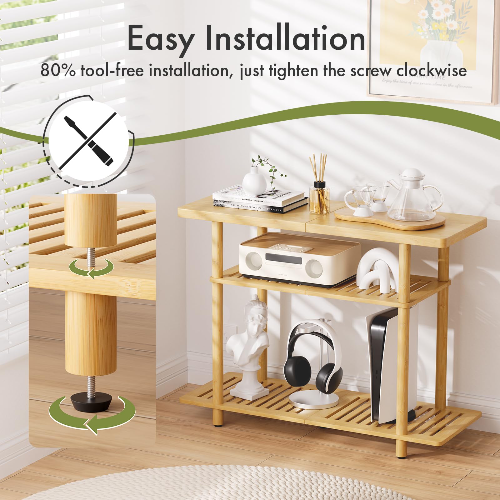 Atoping Bamboo corner-design fits small spaces without feeling crowded.