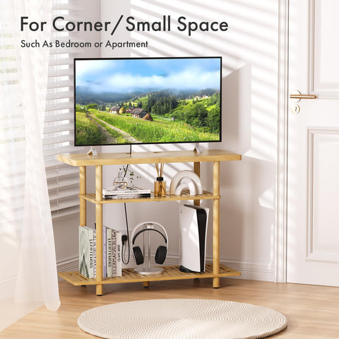 Atoping Bamboo TV Stand easy to assemble with minimal tools.
