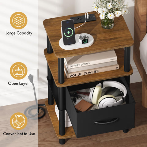 Atoping nightstand with rounded edges enhances everyday safety