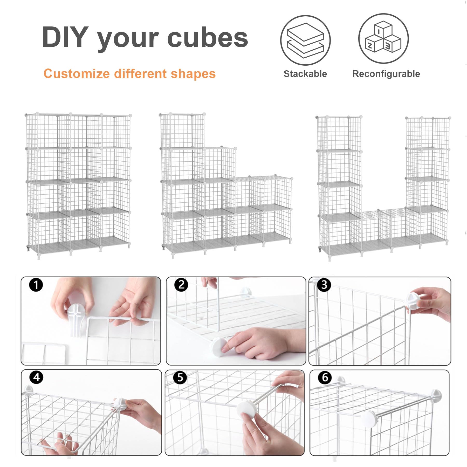 ATTDETJL 12-cube organizer suitable for bedroom or office organization