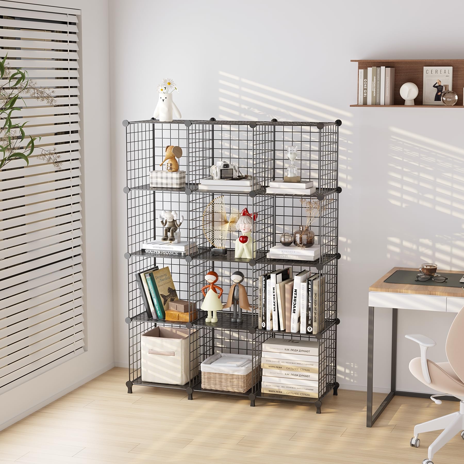 ATTDETJL 12-cube organizer open-wire design for easy cleaning