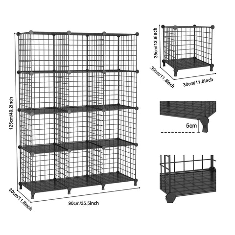 ATTDETJL 12-cube organizer stackable layout for flexible room design