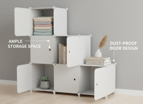 ATTDETJL storage unit featuring 11.8-inch cubes helps organize books and toys.