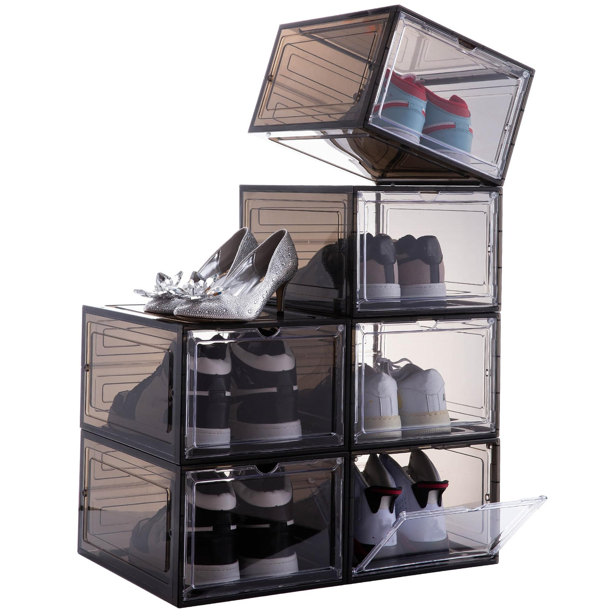 Attelite Shoe Box transparent display shows shoes at a glance for quick selection