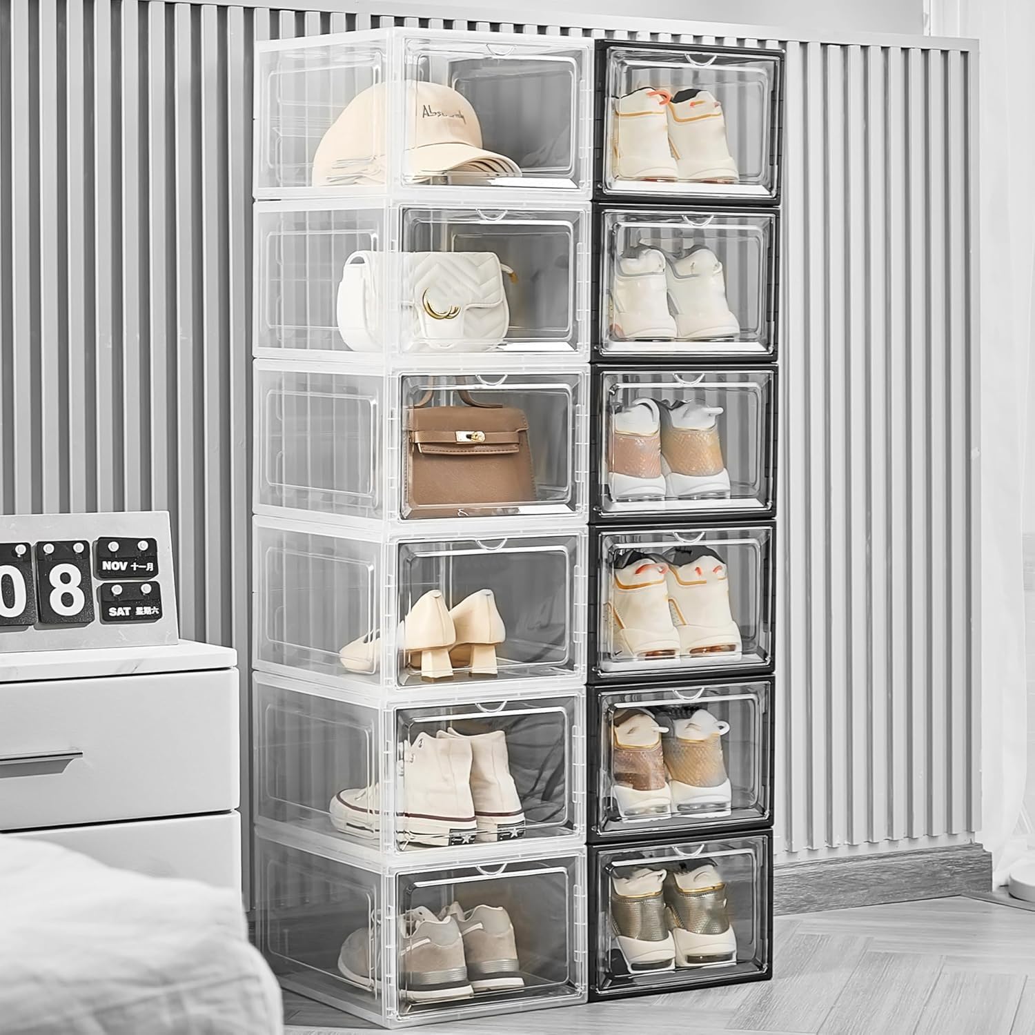 Attelite Upgrade 12-pack shoe box with air vents keep footwear fresh between wears.